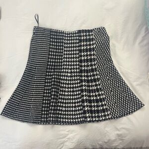 Milly Mixed Check Flared Skirt - Size Medium